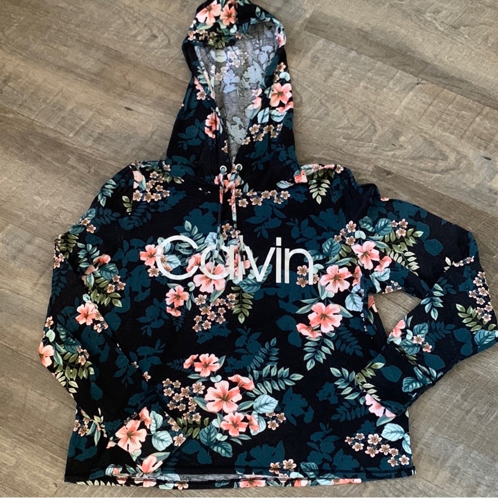 Calvin Klein Performance Floral Hooded Longsleeve